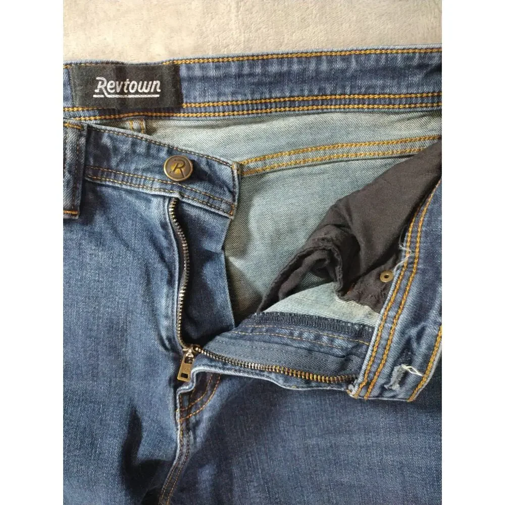 Revtown Sharp Jeans Mens 35x32 Dark Wash Slim Straight Normcore Casual Preppy